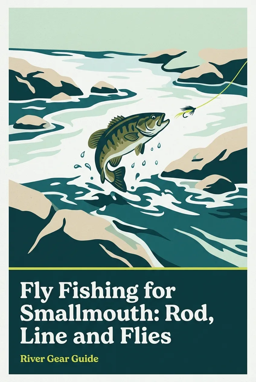 Pinterest pin: fly fishing for smallmouth in a river