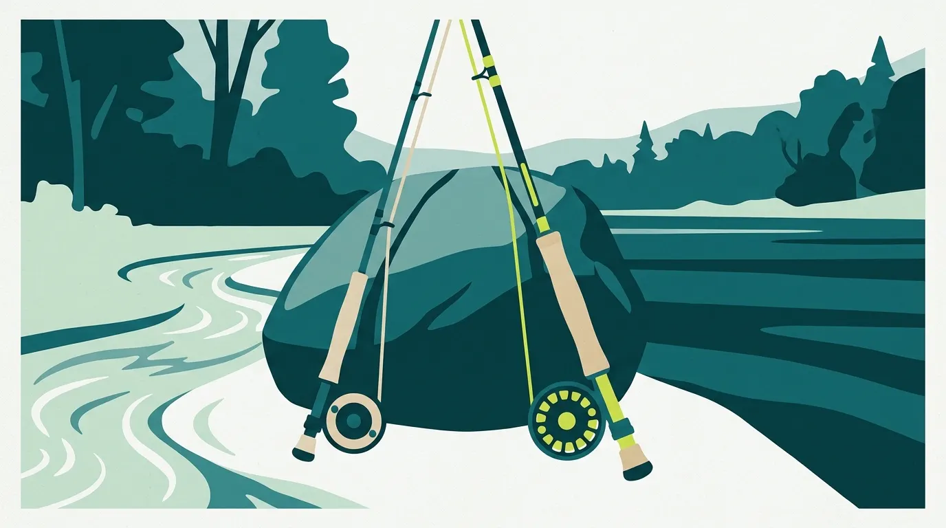 Light and heavy fly rod outfits matched to small and big water