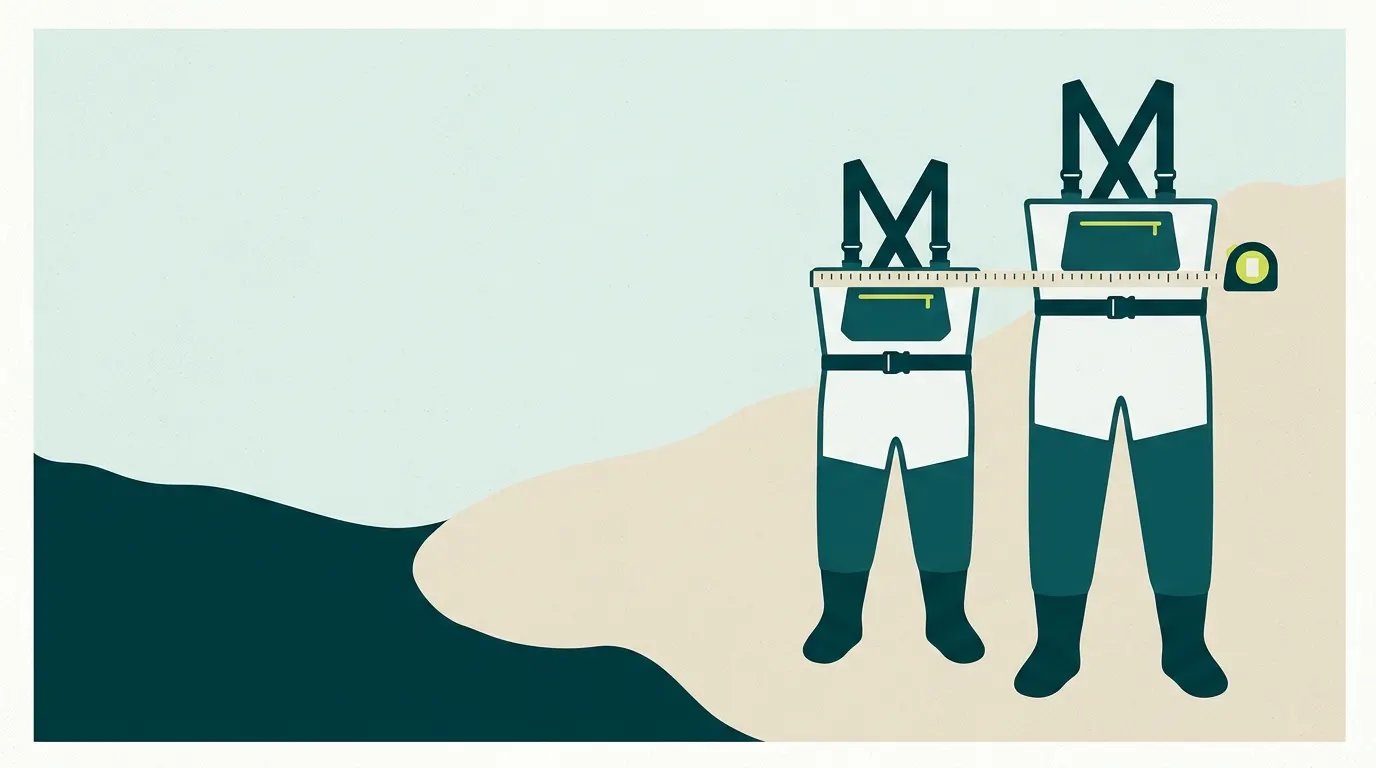 Two wader pairs compared with a plain tape