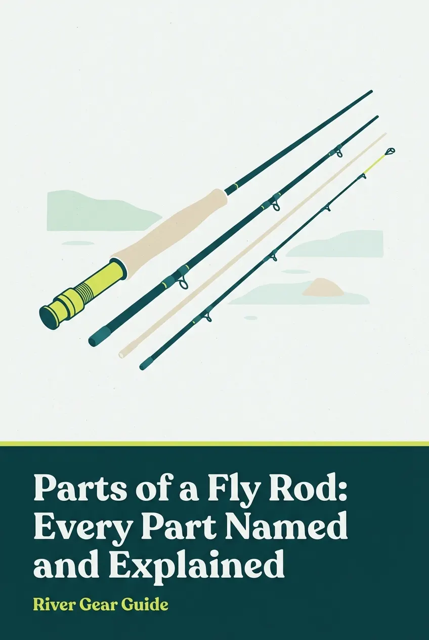 Pinterest pin: parts of a fly rod named and explained