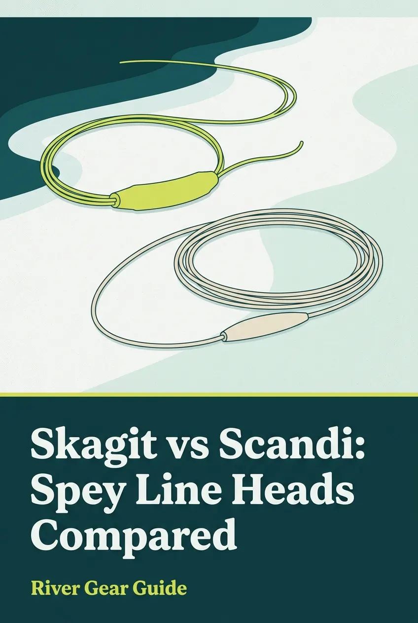 Pinterest pin: skagit versus scandi spey line heads